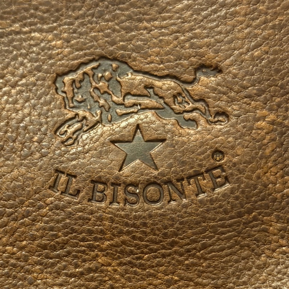 IL BISONTE VINTAGE LEATHER BAG Natural Patina ITALY Brown FAST SHIPPING 3346-4 - Picture 5 of 16